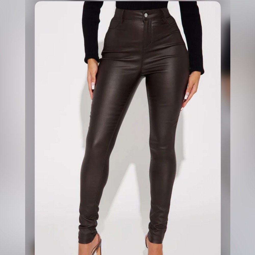 Fashion Nova Dark Brown Skinny Pants